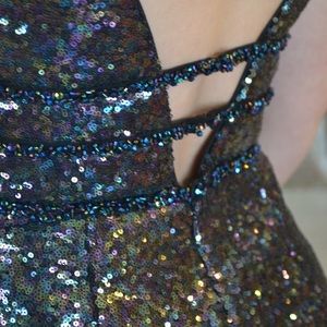 Ellie Wilde sparkly black prom dress 8